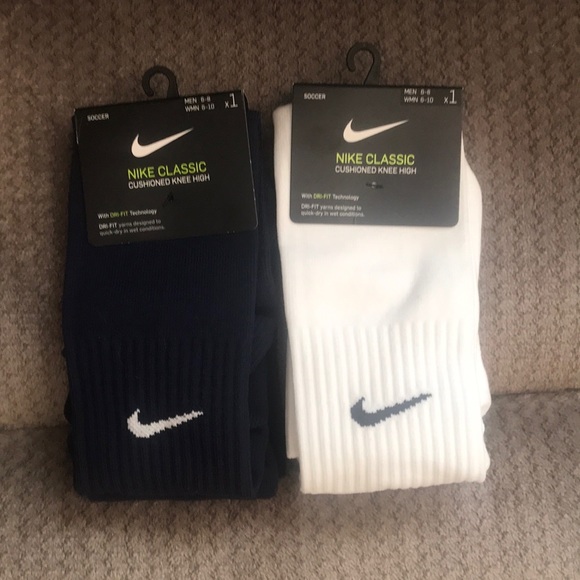 one pair of white nike socks